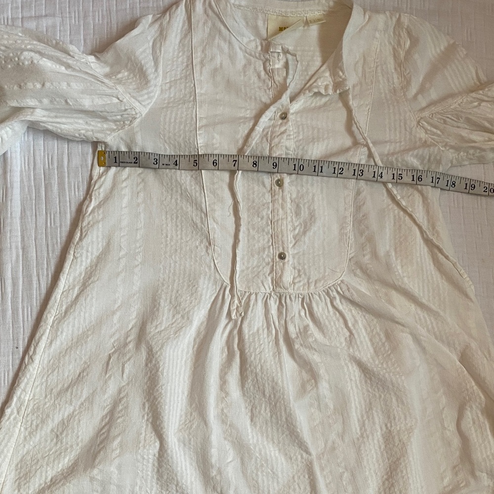 MAEVE  White Textured Button-Up Tunic - Picture 8 of 11